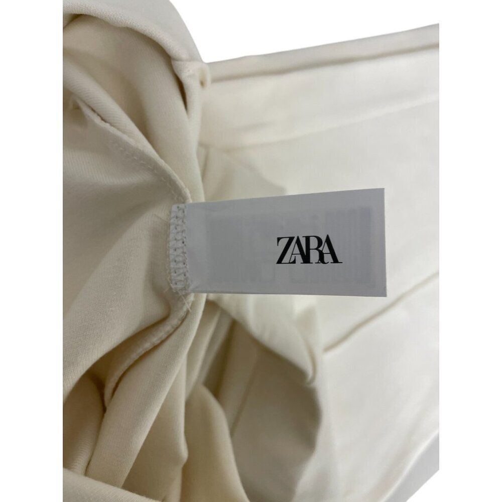 Zara Women Dress Pants L off White Wide Leg Interlock Knit Trousers 3641/860 NWT - Picture 9 of 14